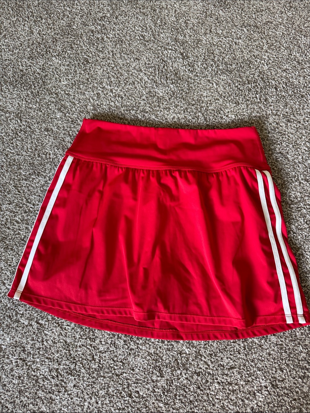 Women’s Red Athletic Skort with White Stripes